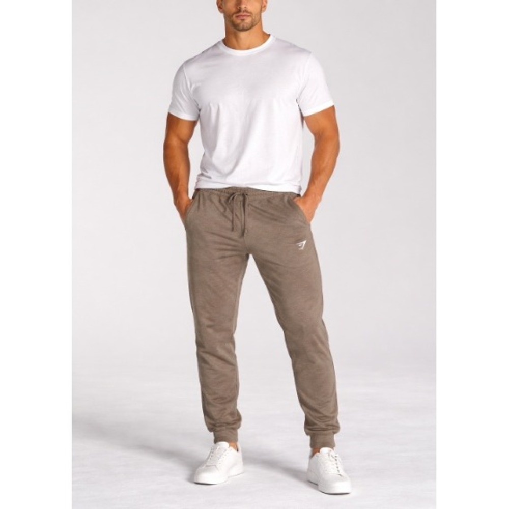 Gymshark Men's Soft Brown‎ Crest Straight Leg Regular Fit Joggers Size M NWT